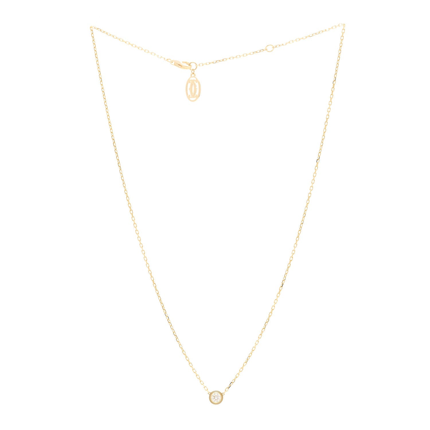 18K Yellow Gold Diamond LM D'Amour Pendant Necklace