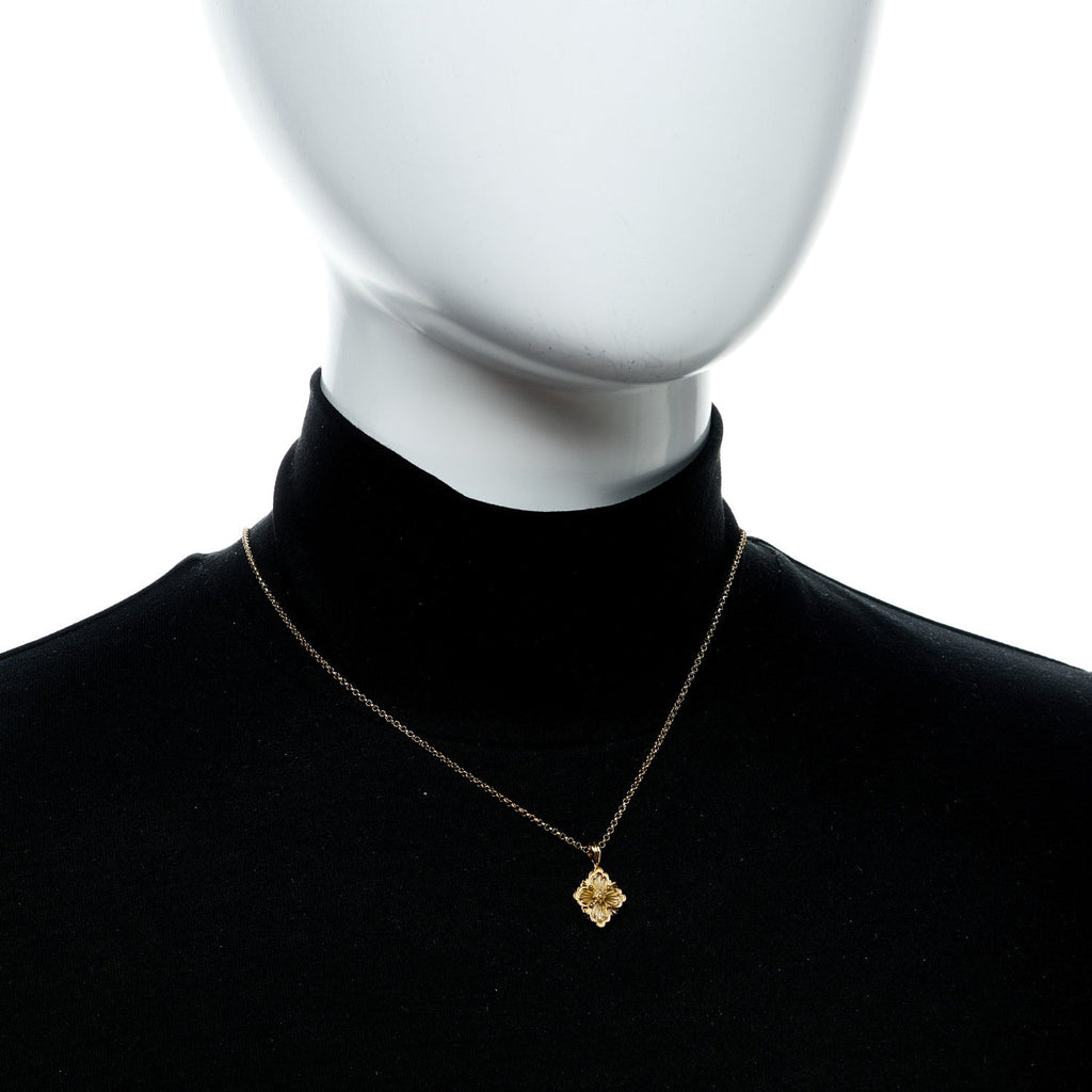 18K Yellow Gold Mother of Pearl Small Opera Tulle Pendant Necklace