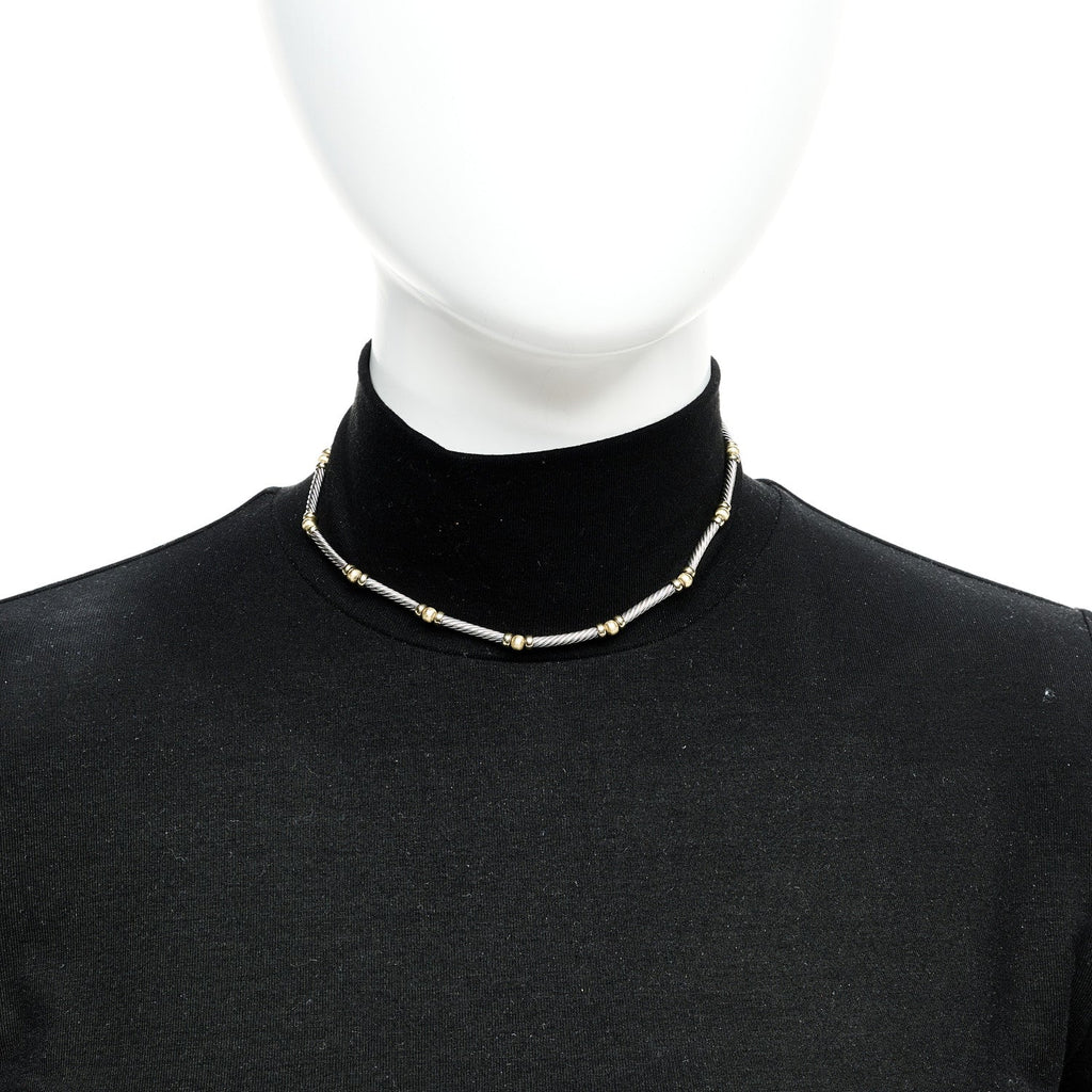 Sterling Silver 14K Yellow Gold Metro Collar Necklace