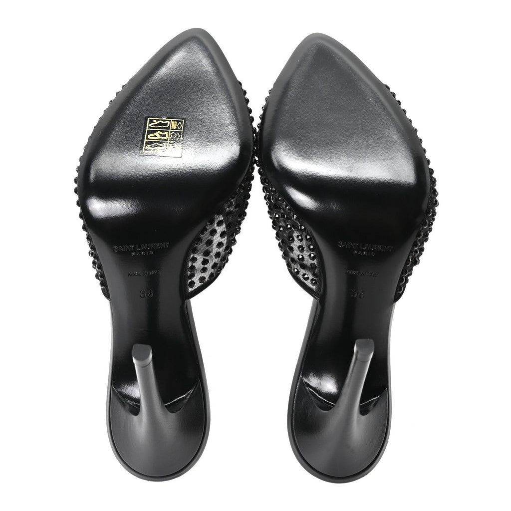 Tulle Strass Gippy 110 Mule Sandals 38 Black