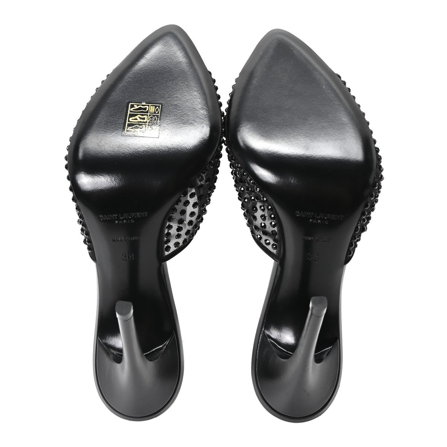 Tulle Strass Gippy 110 Mule Sandals 38 Black