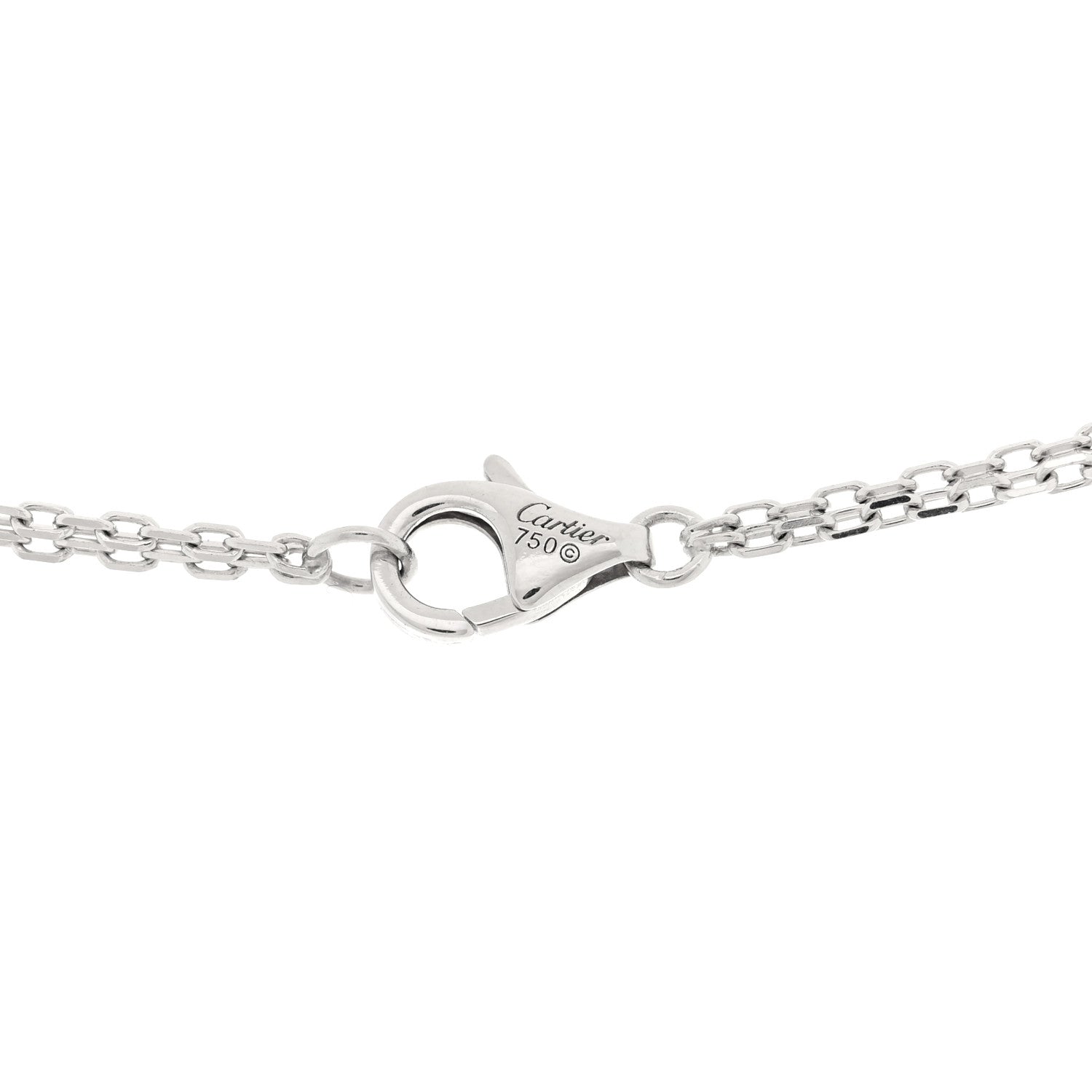 18K White Gold 2 Diamond LOVE Necklace
