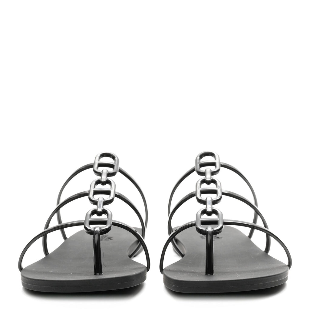 Rubber Womens Mykonos Sandals 38 Black