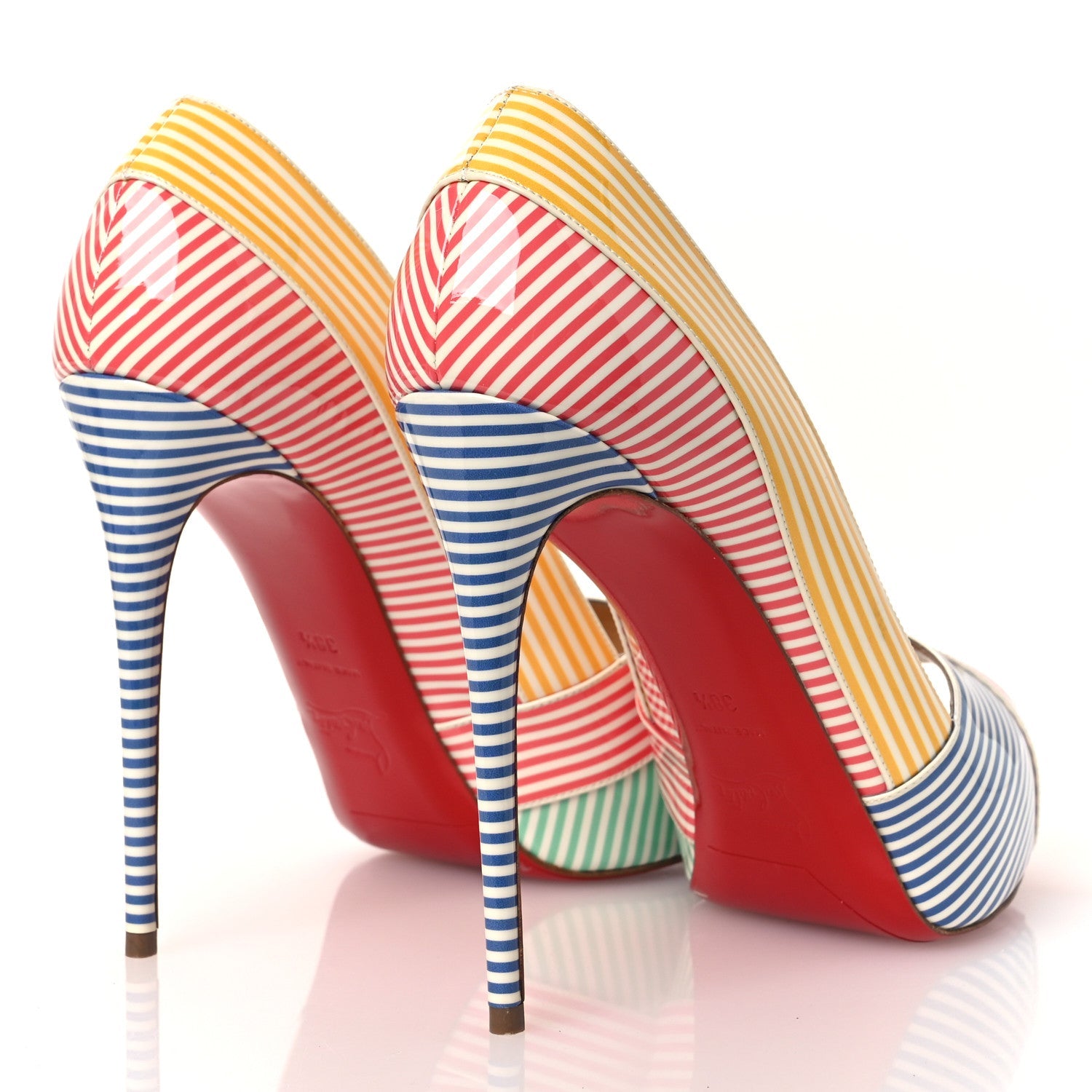 Patent Stripes Marine Alta 120 Pumps 38.5 Multicolor
