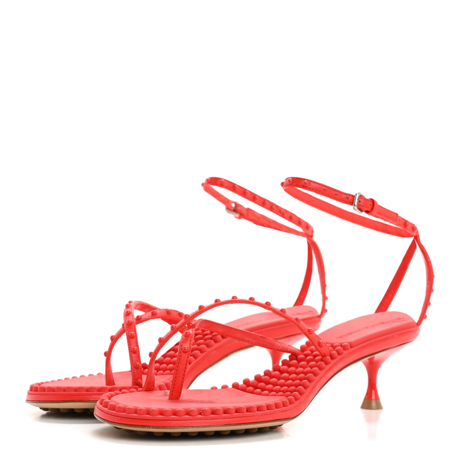 Calfskin Dot Sandals 36.5 Red