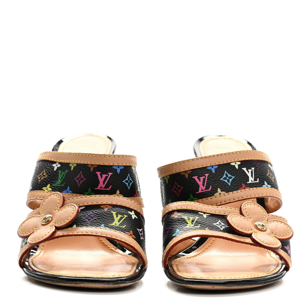 Monogram Multicolor Sandals 38.5 Black