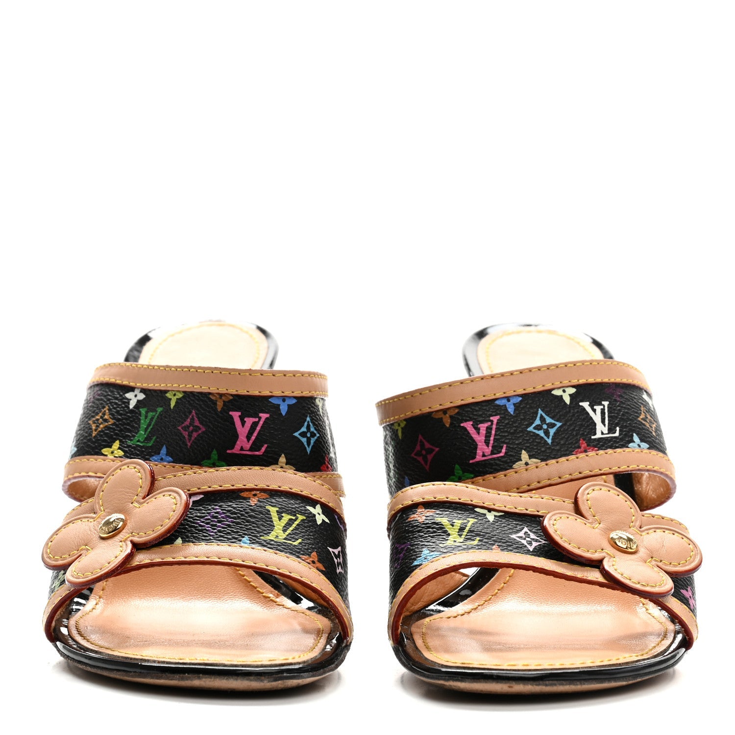 Monogram Multicolor Sandals 38.5 Black