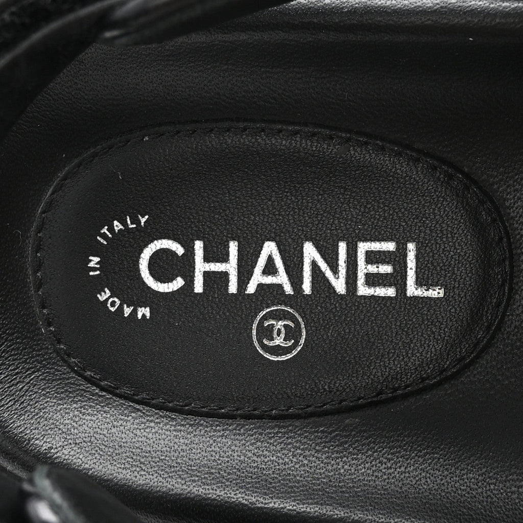 Lambskin Velcro Dad Sandals 38.5 Black