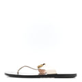 Calfskin GG Marmont Thong Sandals 36.5 Mystic White