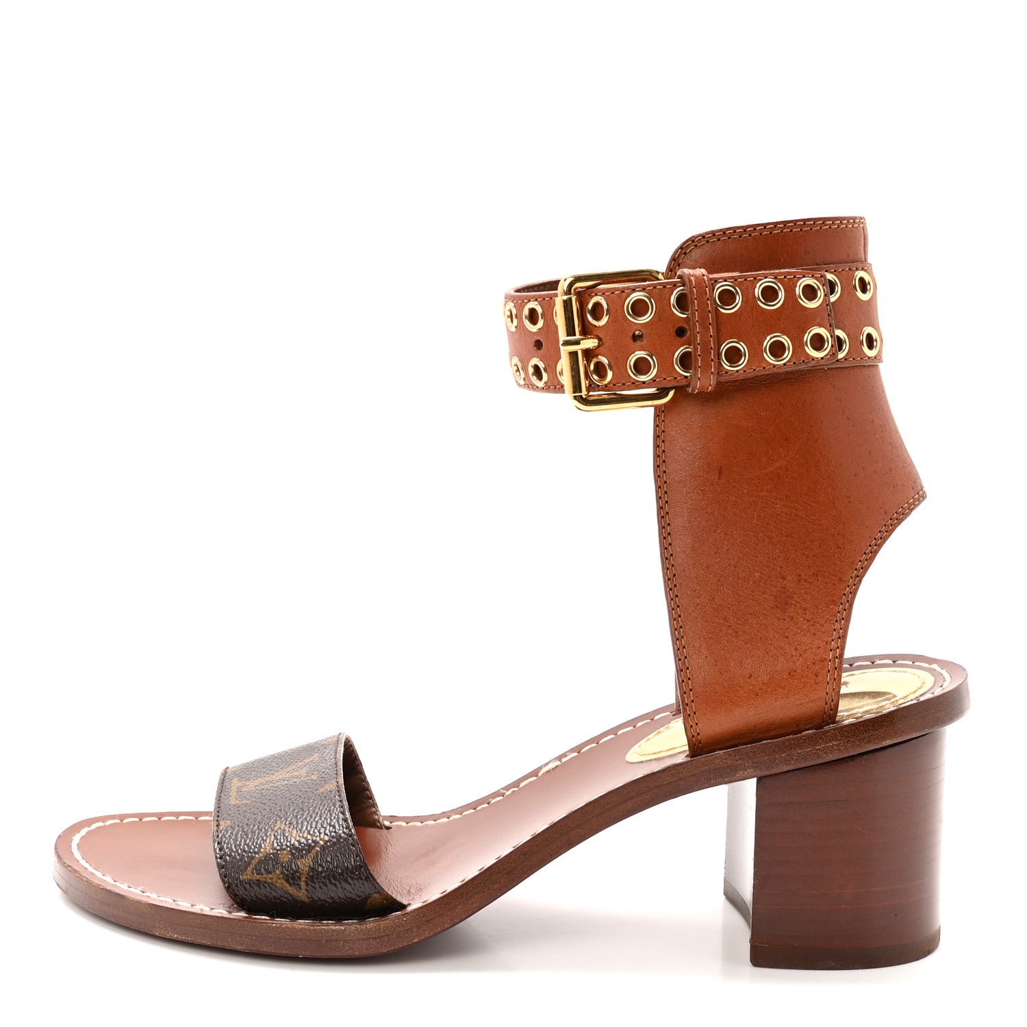Calfskin Monogram Passenger Sandals 37 Cognac