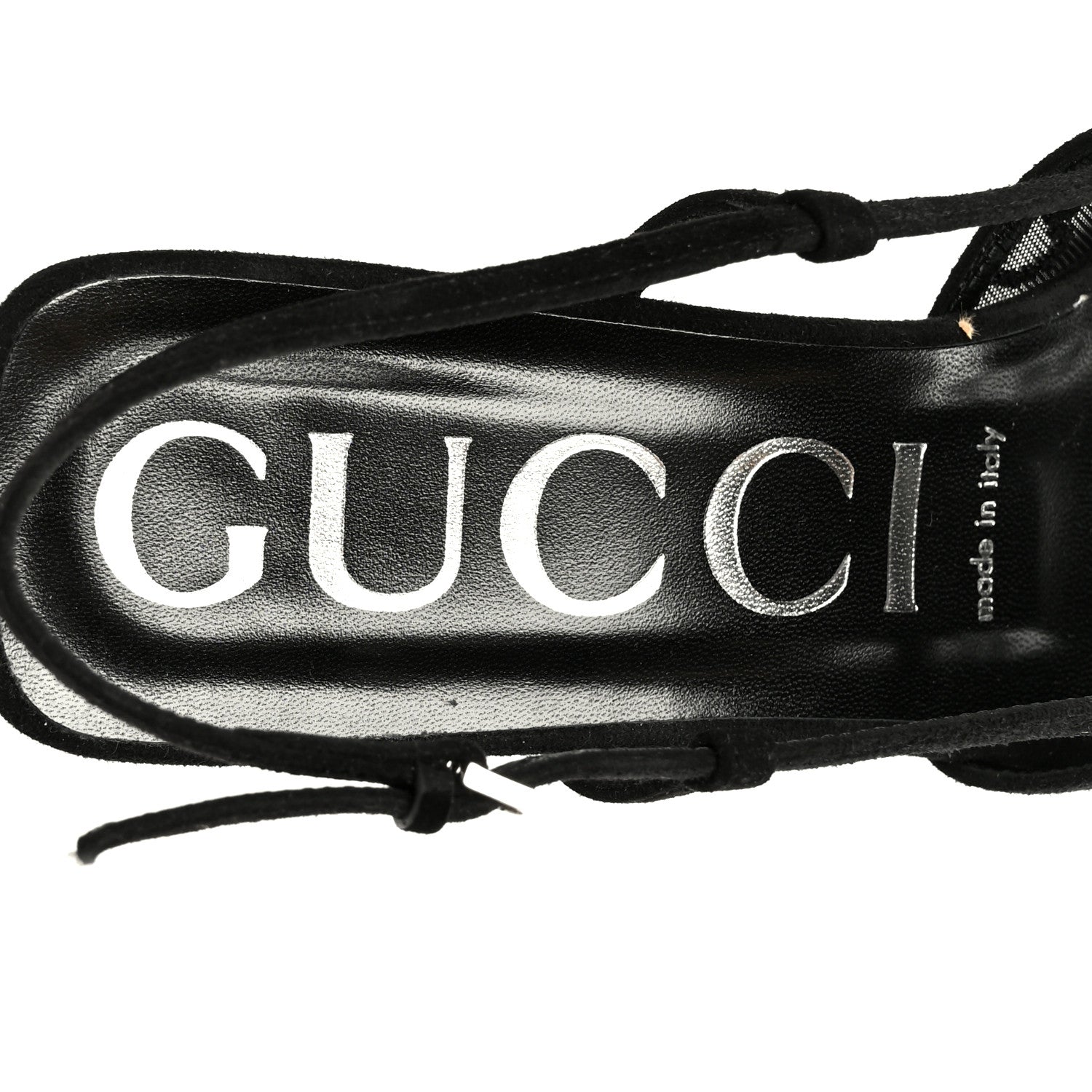 Tela Retino Kid Scamosciato Crystal GG Monogram Square G 35mm Slingback Pumps 39 Black