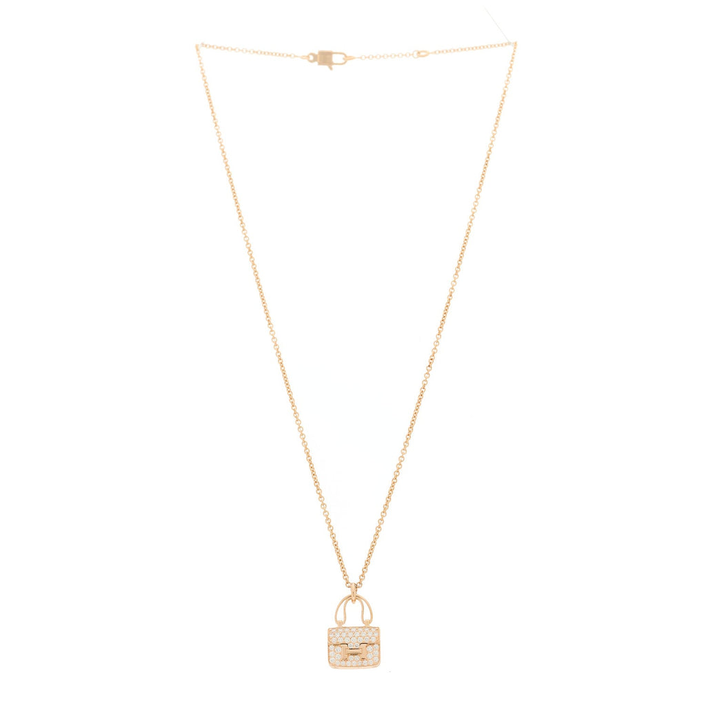18K Rose Gold Diamond Constance Amulettes Pendant Necklace