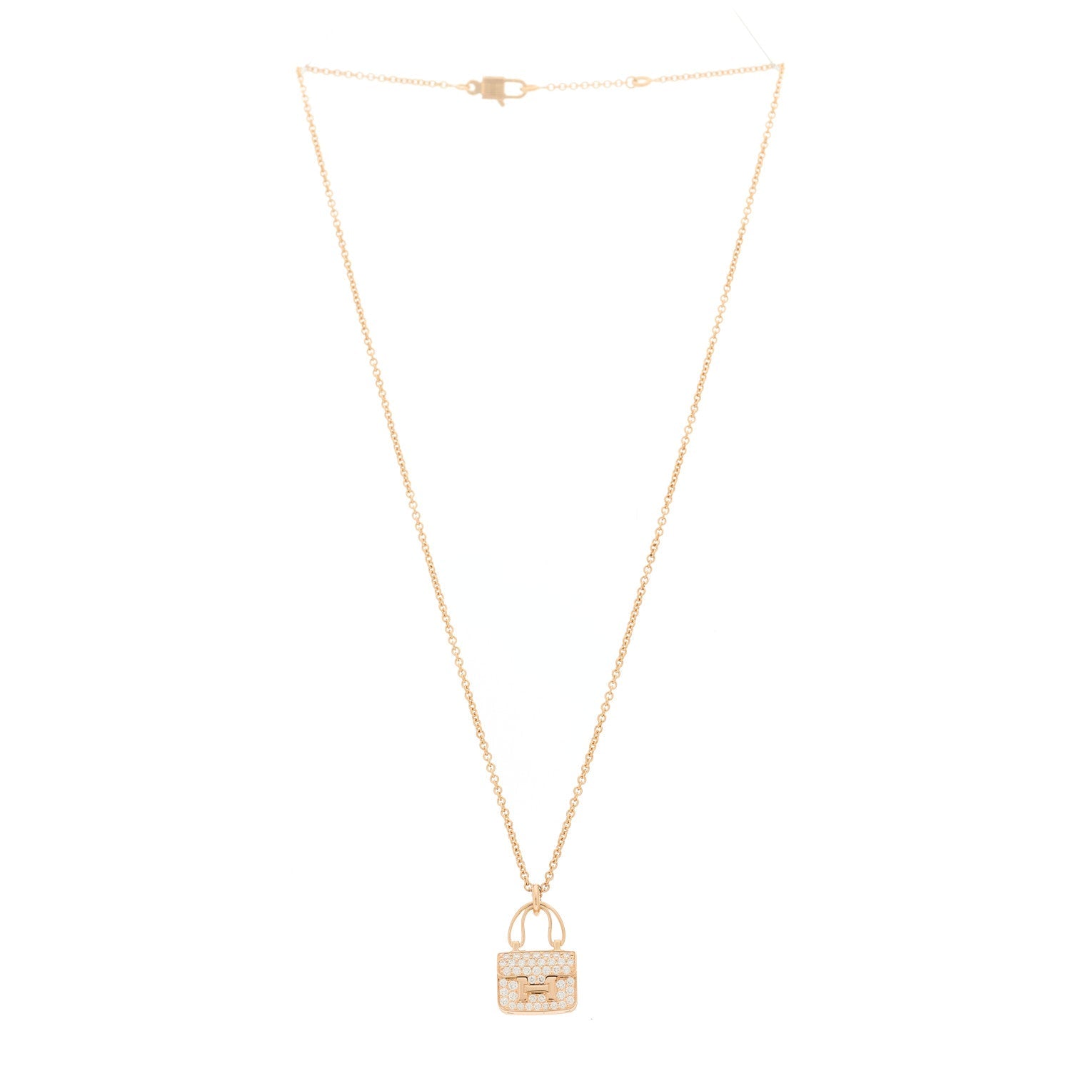 18K Rose Gold Diamond Constance Amulettes Pendant Necklace
