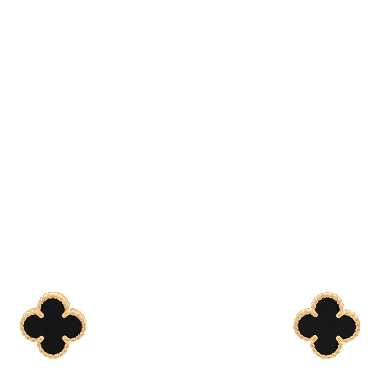 18K Yellow Gold Black Onyx Sweet Alhambra Earrings