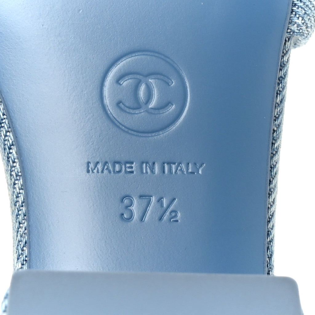 Denim Quilted Mules 37.5 Blue