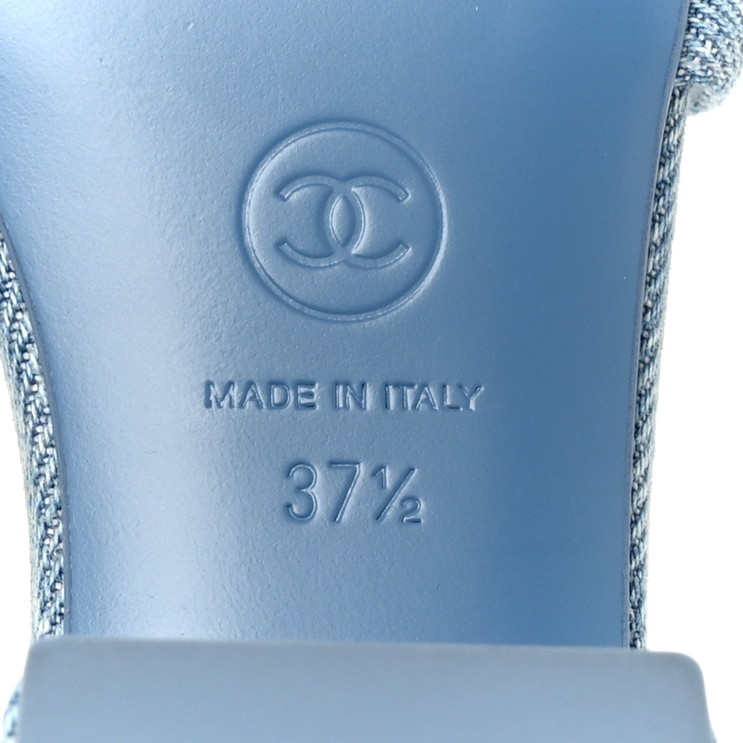Denim Quilted Mules 37.5 Blue