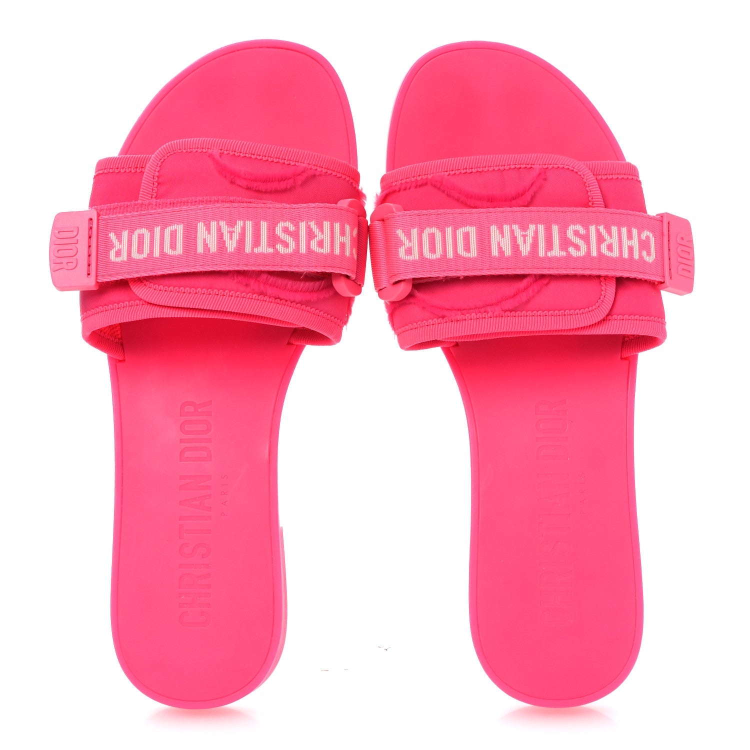 Technical Stretch Fabric Camouflage Dio(r)evolution Slide Sandals 38 Fuchsia Fluo