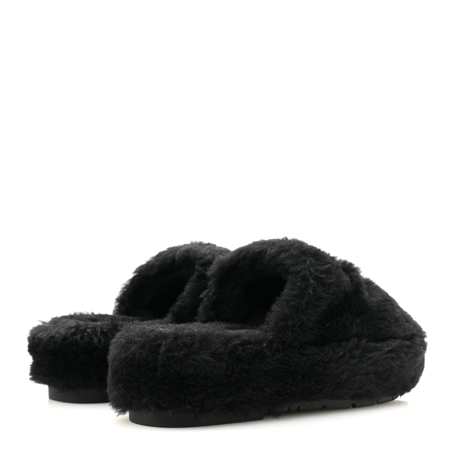 Shearling CC Flat Mules 35 Black