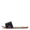 Canvas Embroidered 4 Saisons Dway Flat Slide Sandals 41 Lilac