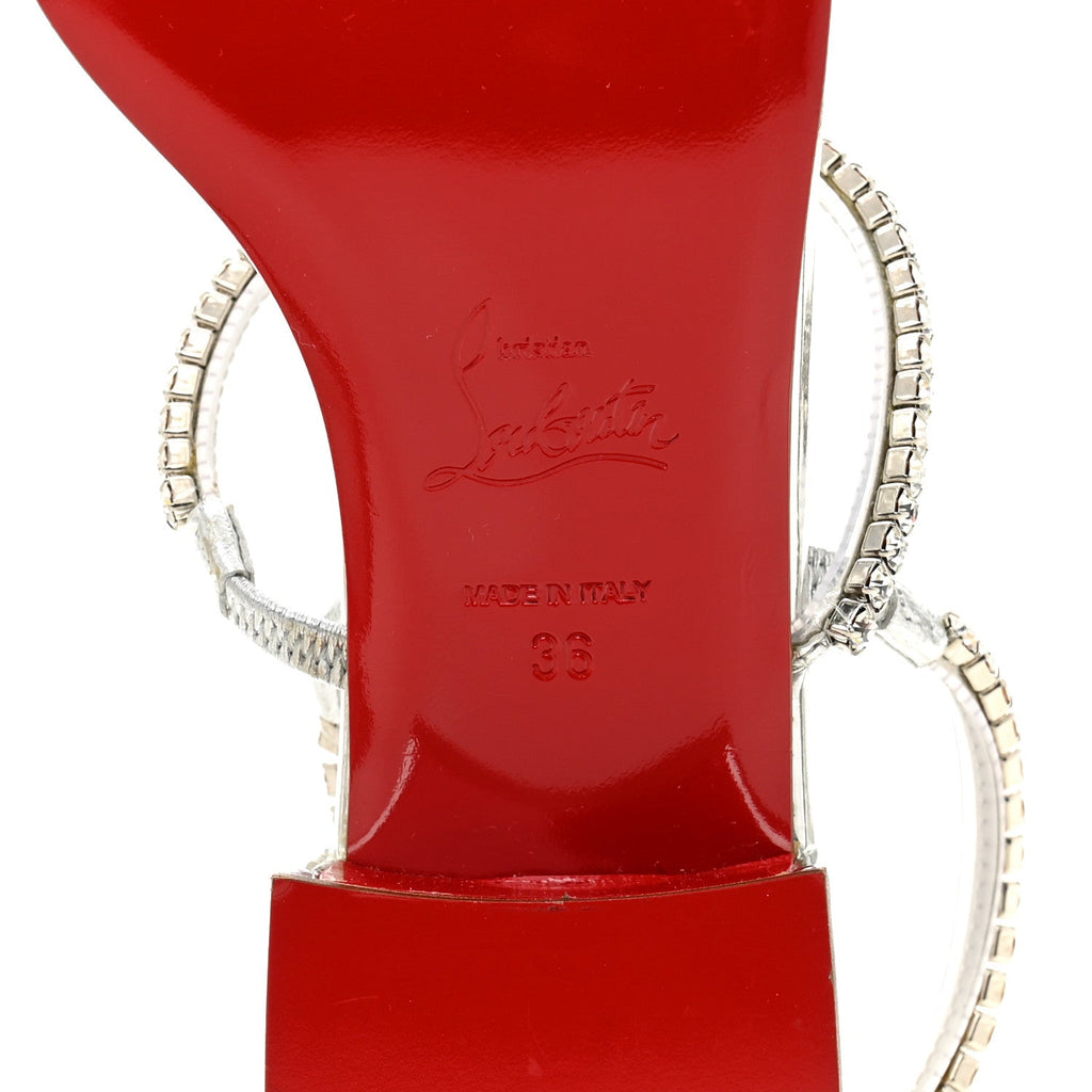 Specchio PVC Crystal Simple Queenie Sandals 36 Silver
