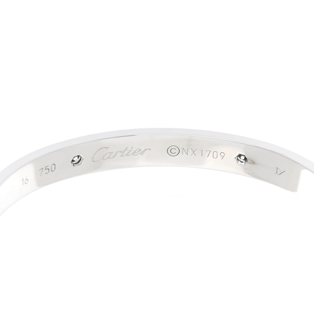 18K White Gold 4 Diamond LOVE Bracelet 16