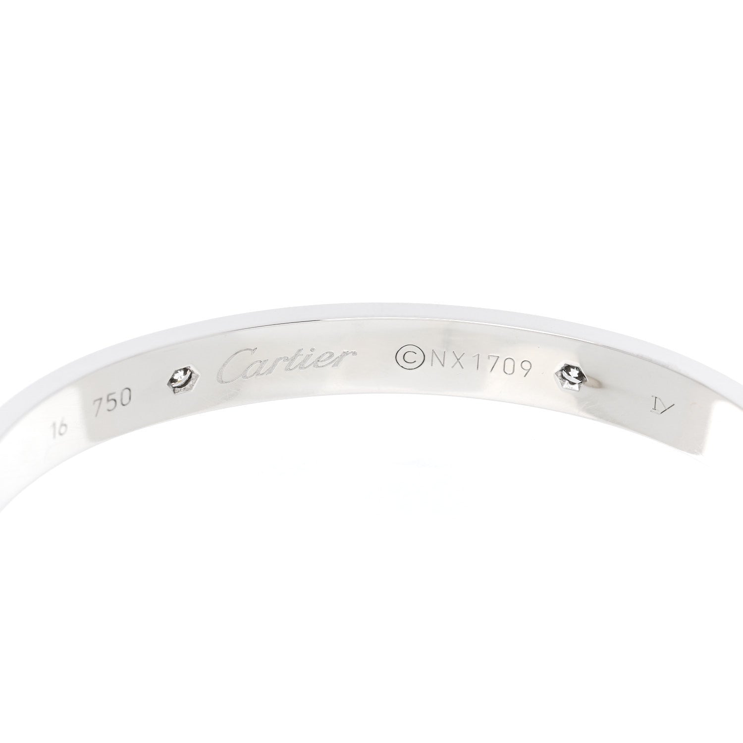 18K White Gold 4 Diamond LOVE Bracelet 16