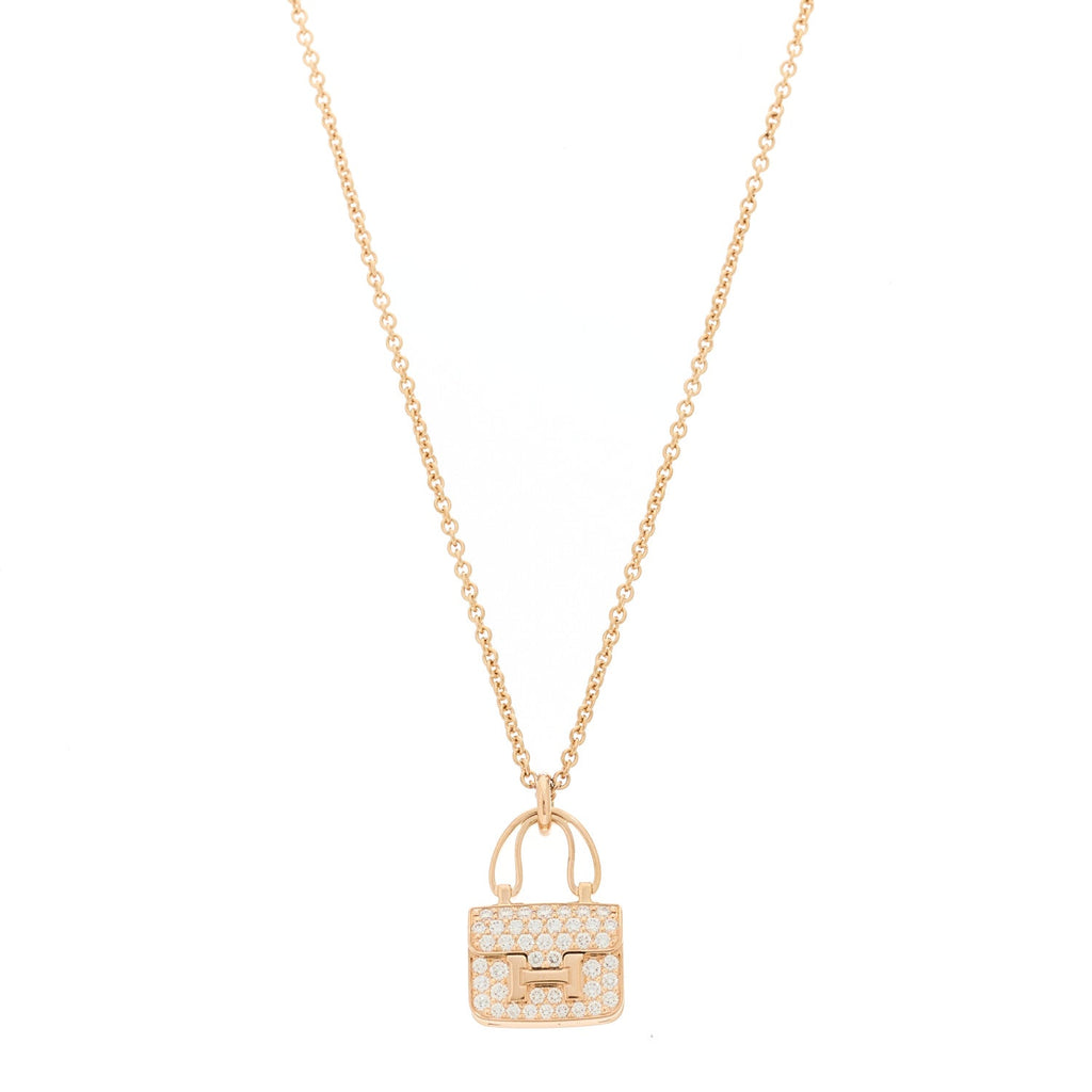 18K Rose Gold Diamond Constance Amulettes Pendant Necklace