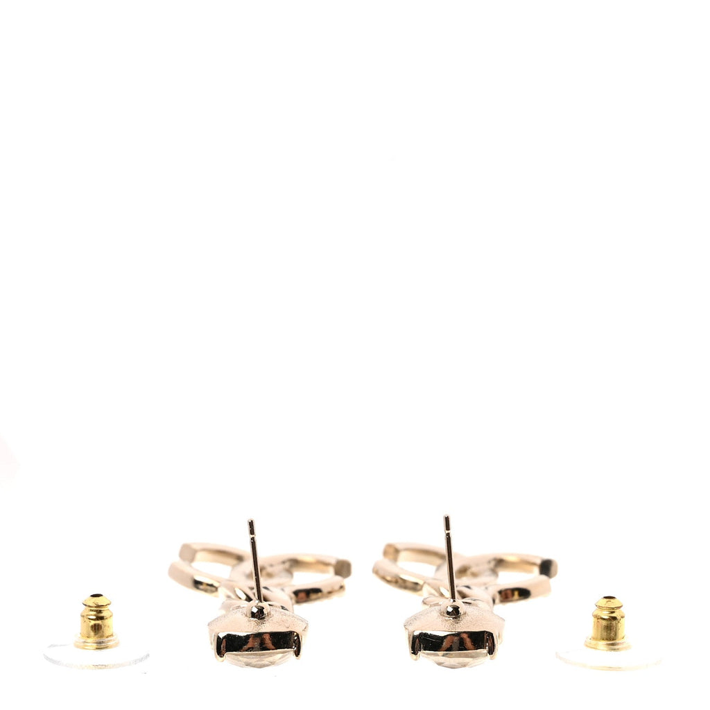 Glass Crystal CC Chain Drop Earrings Gold