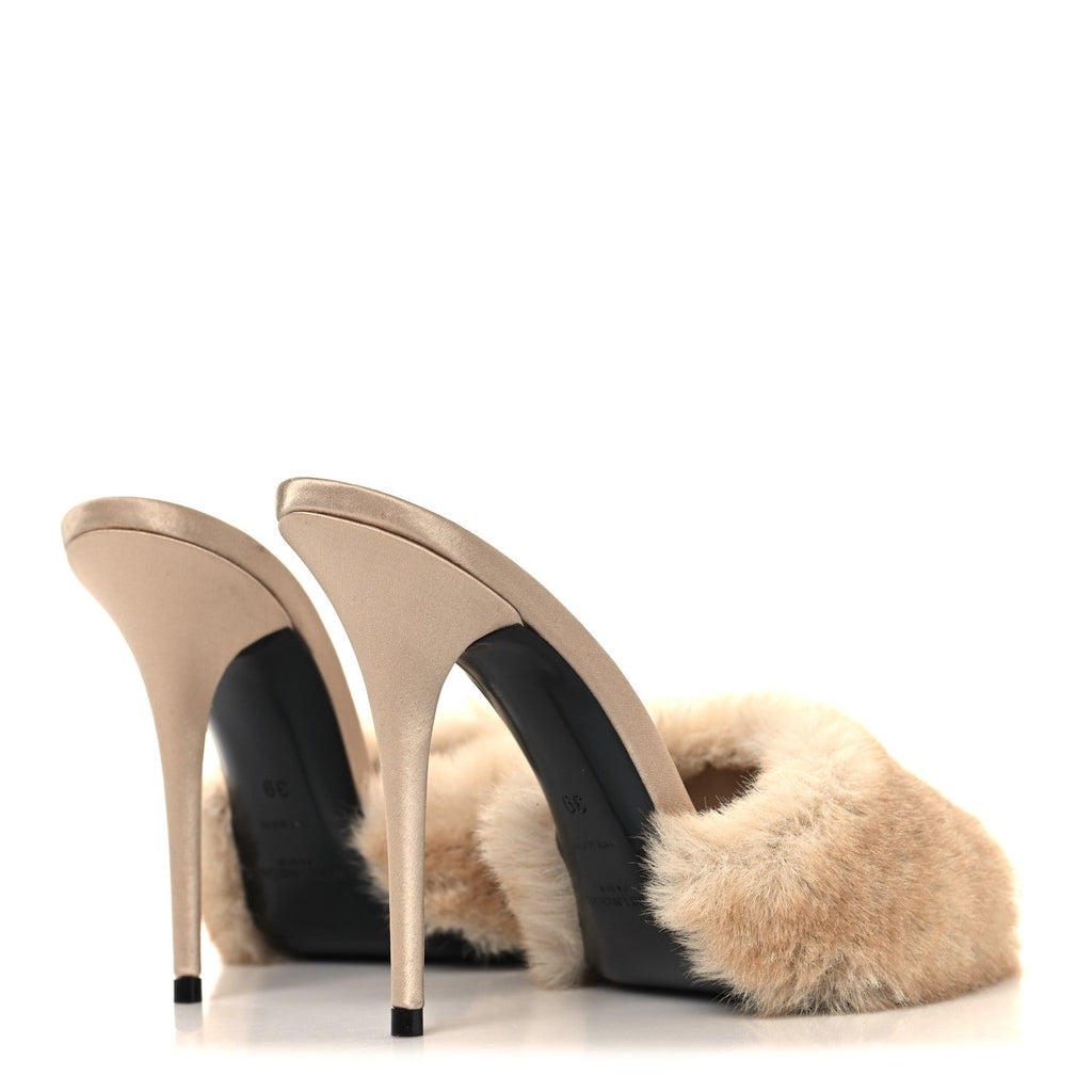 Faux Fur La 16 Mule Sandals 39 Light Beige