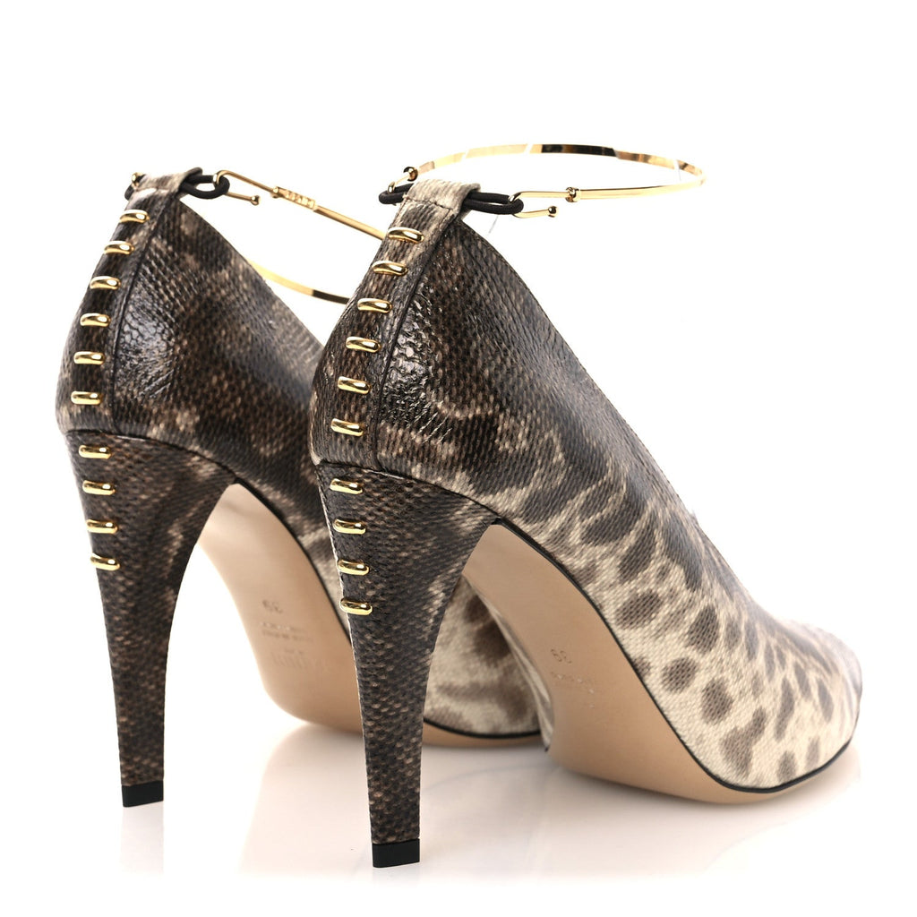 Vitello Karung Effect Filo Pumps 39 Beige