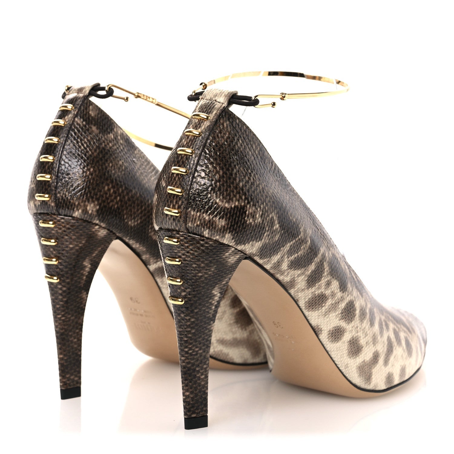 Vitello Karung Effect Filo Pumps 39 Beige