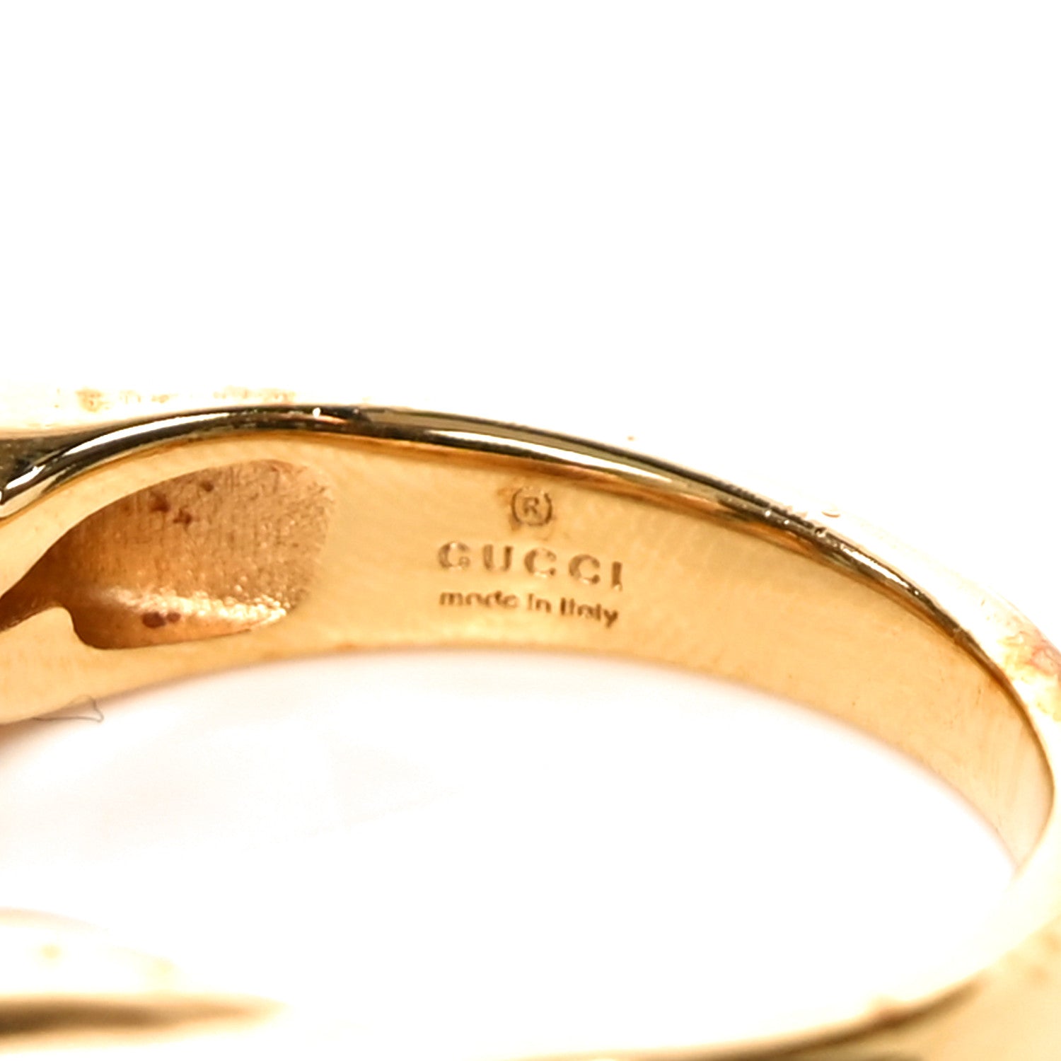 Brass Crystal Logo Letter Ring S Gold