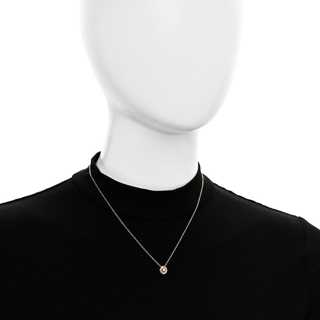 18K Yellow Gold Diamond 8mm Petite Infinity Pendant Necklace
