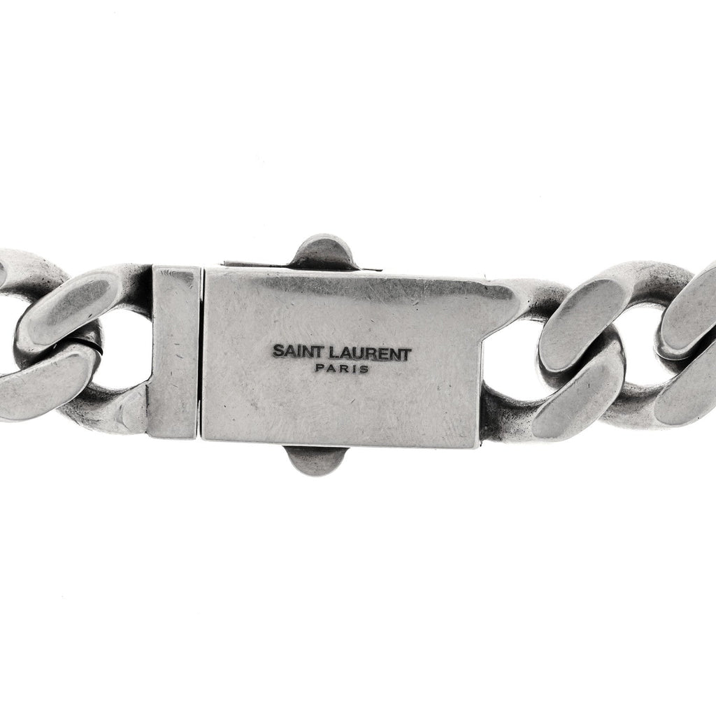 Metal Curb Chain Necklace Oxidized Silver