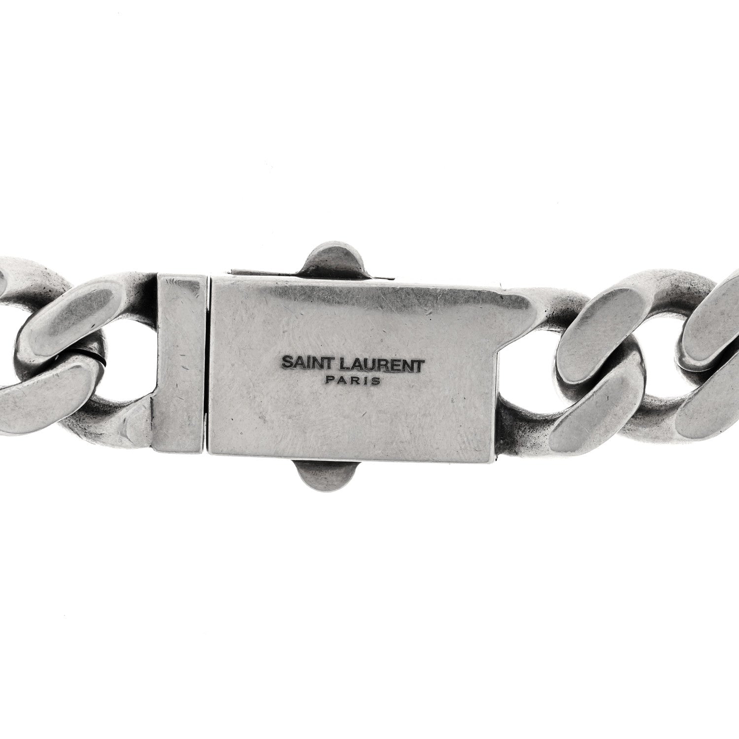 Metal Curb Chain Necklace Oxidized Silver