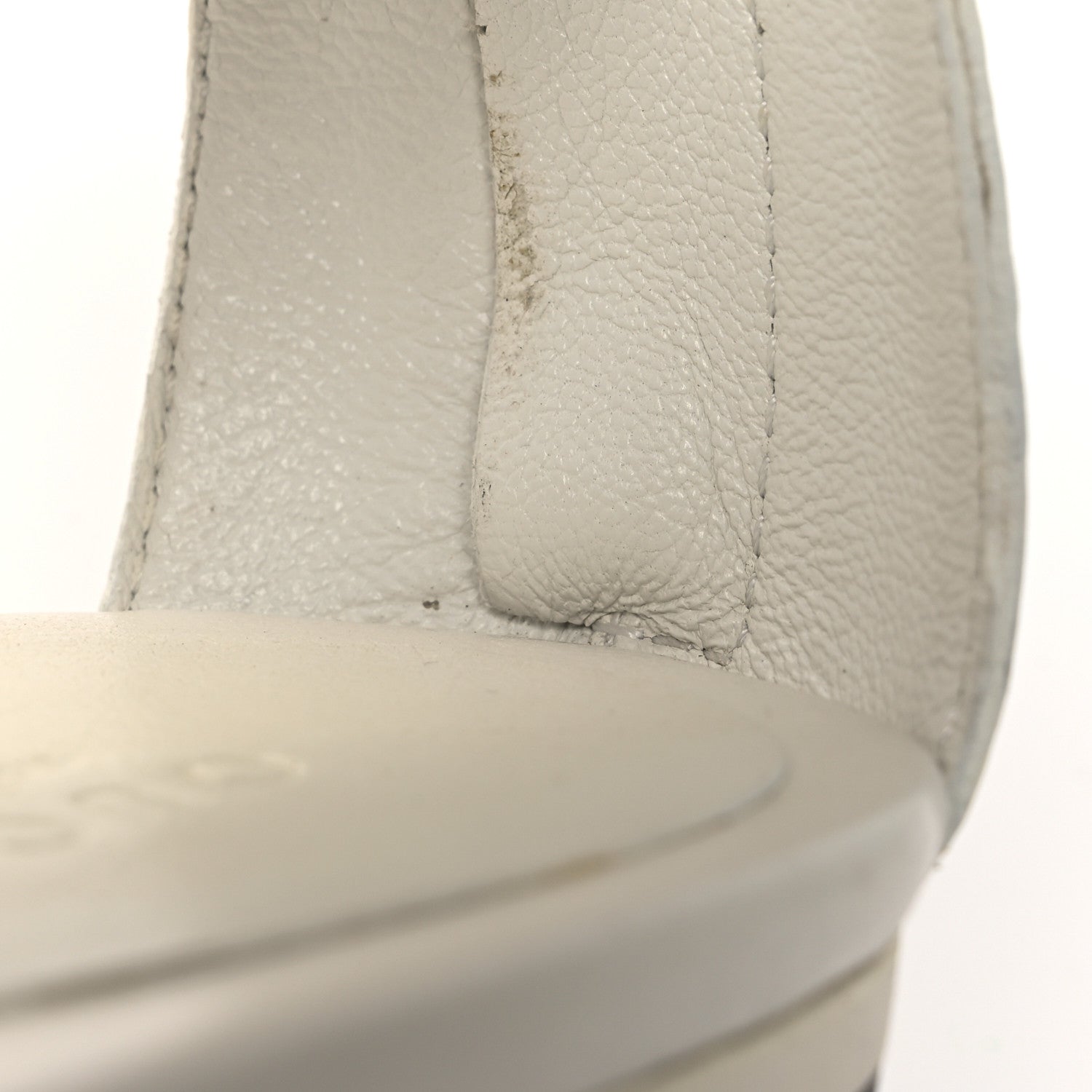 Calfskin GG Zip Thong Sandals 40.5 White