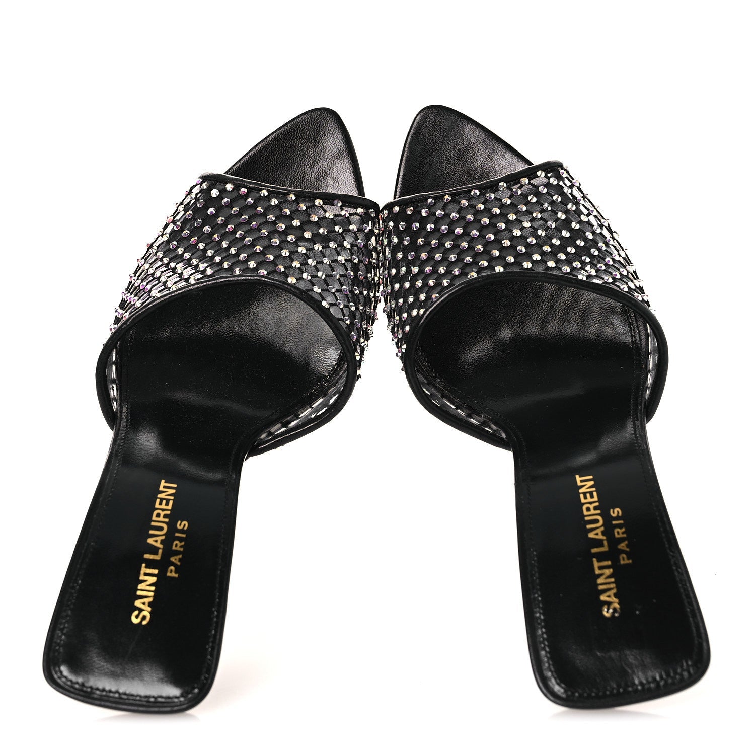 Mesh Strass Giqua 95 Mule Sandals 37.5 Black