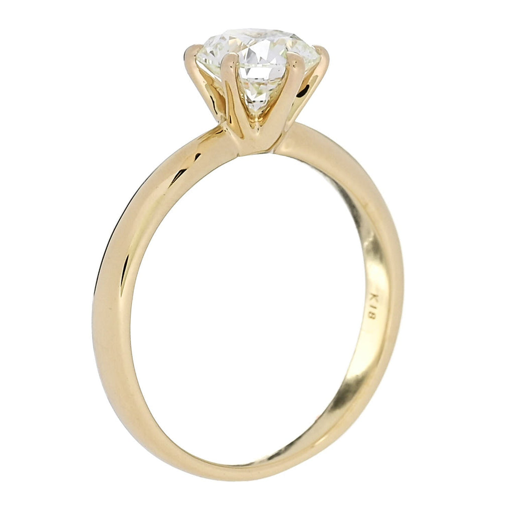 18K Yellow Gold Diamond 1.24ct Solitaire Engagement Ring 53 6.25