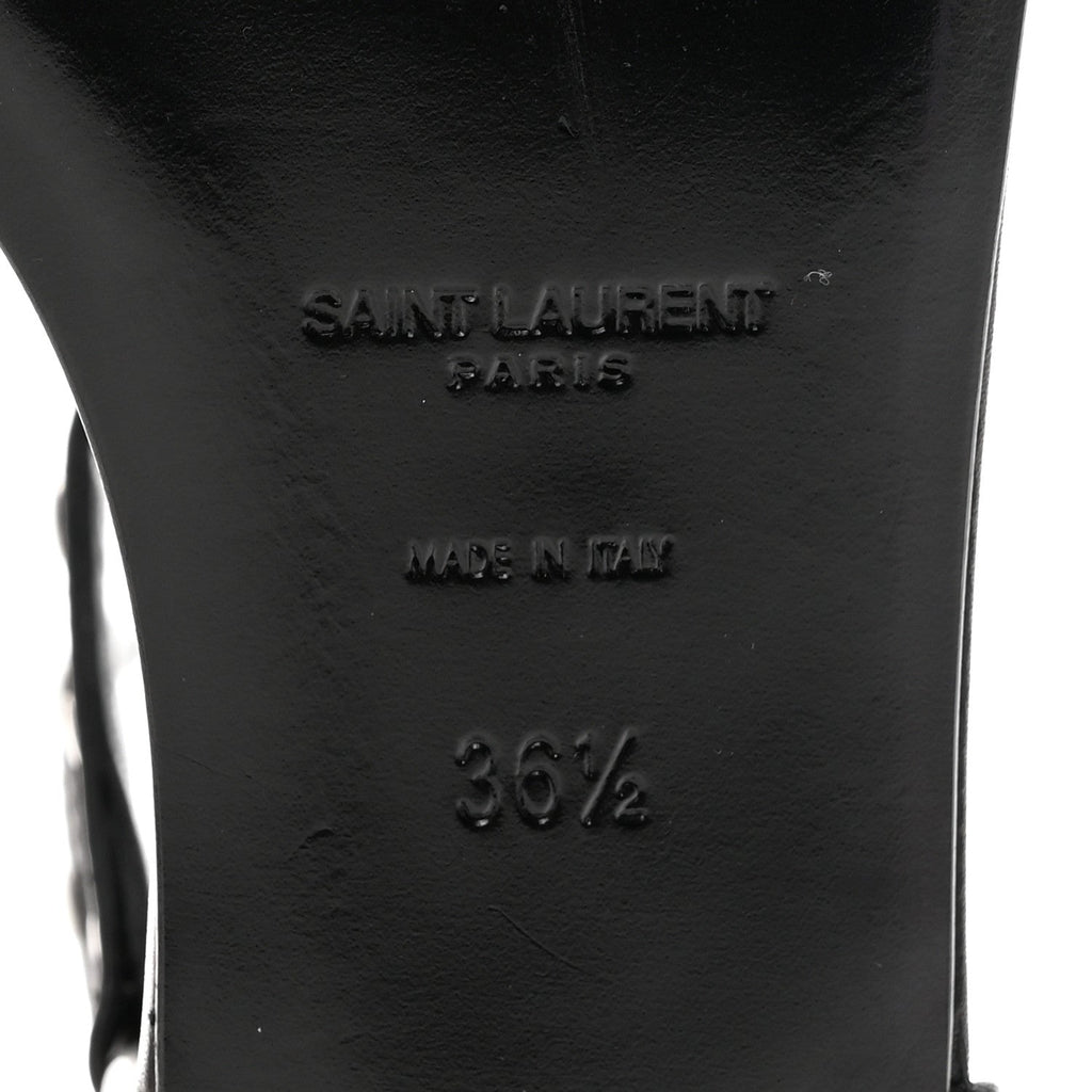 Calfskin Studded Ankle Strap Sandals 36.5 Black
