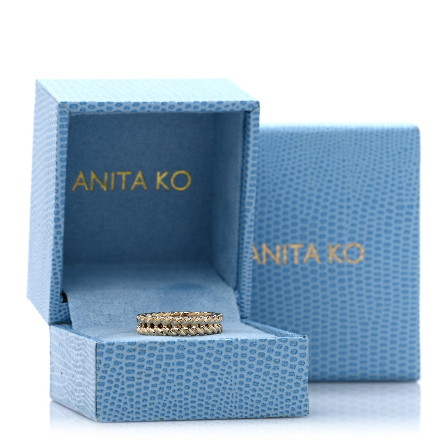 18K Yellow Gold Braided Band Ring 50 5.5