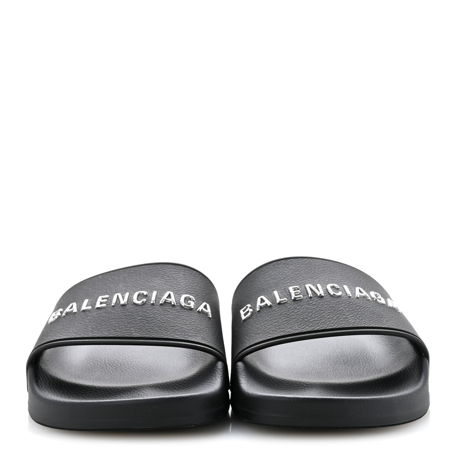 Rubber Womens Logo Pool Slide Sandals 35 Black