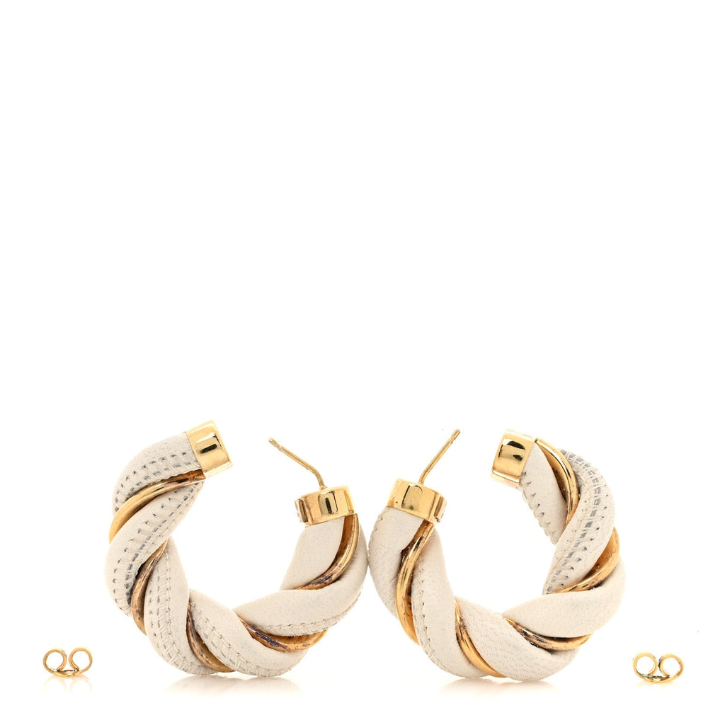Sterling Silver Nappa Twist Hoop Earrings Gold