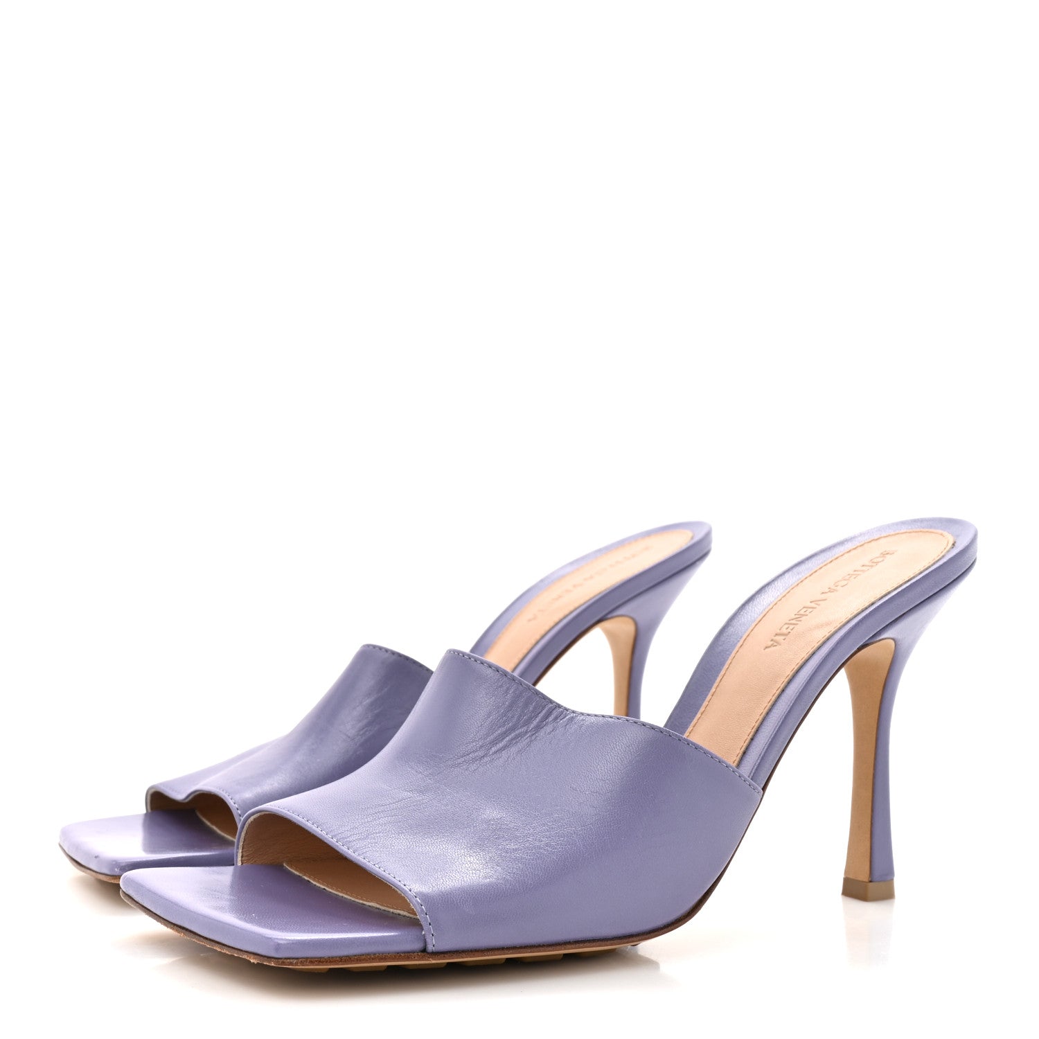 Lambskin Stretch Mule Sandals 41 Lavender