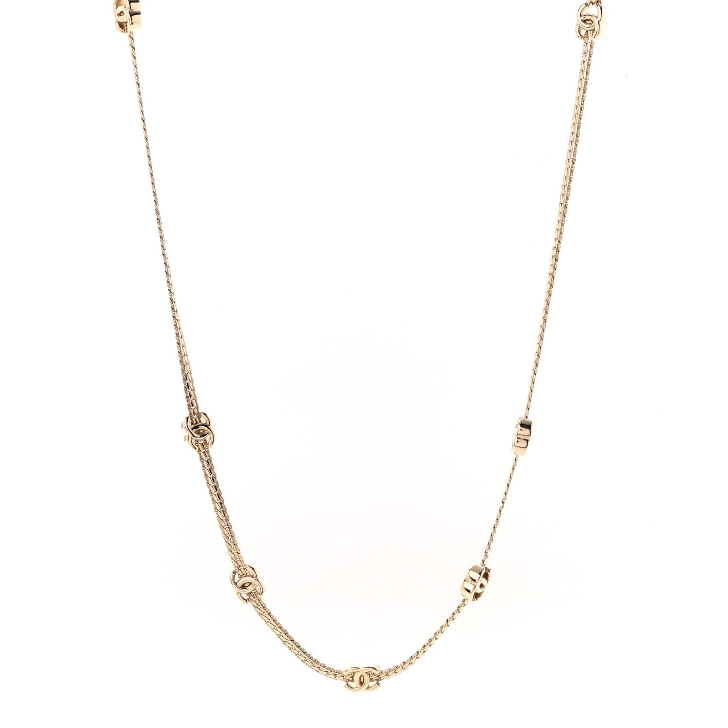 Metal CC Short Chain Necklace Gold