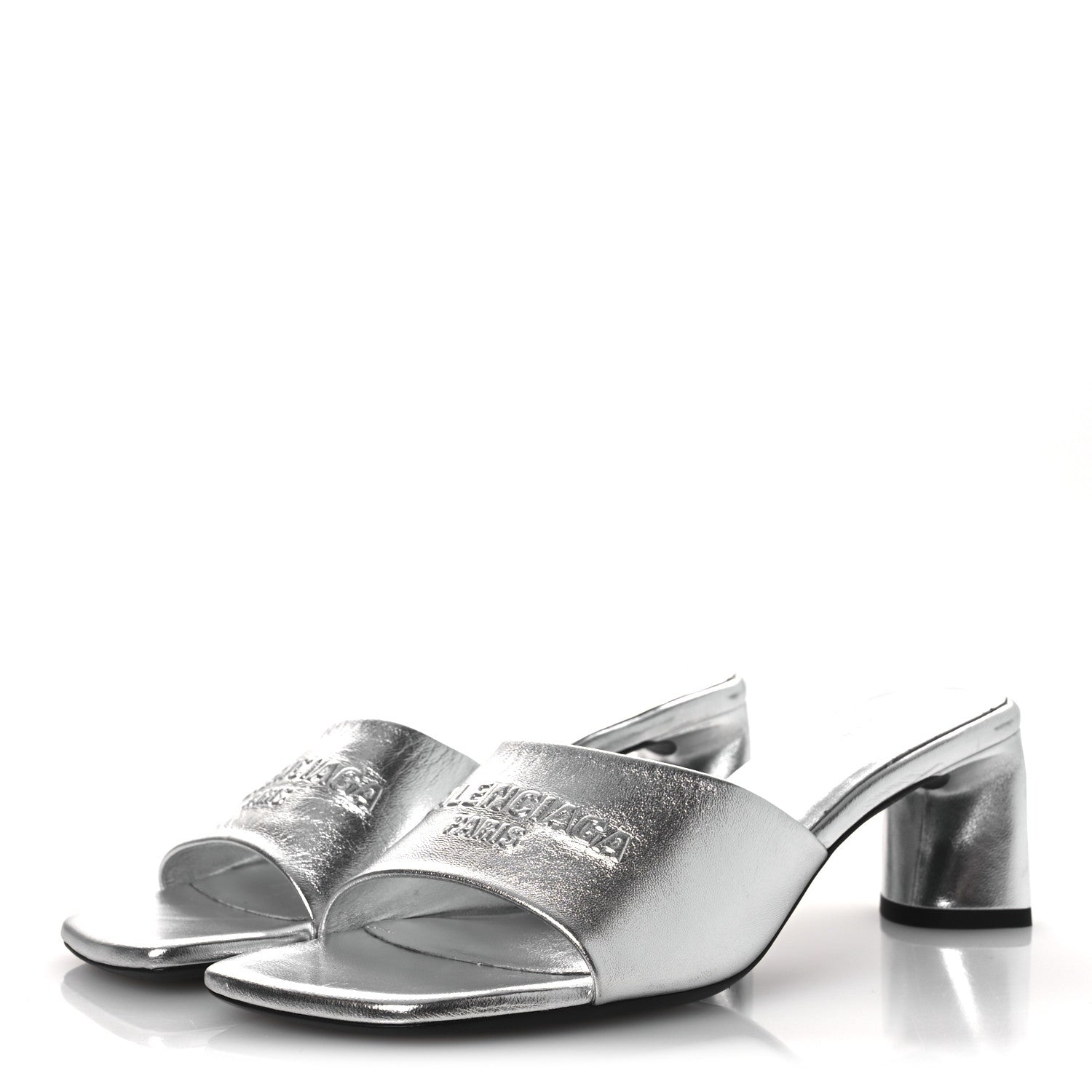 Metallic Sheepskin Duty Free 70mm Sandals 39 Silver