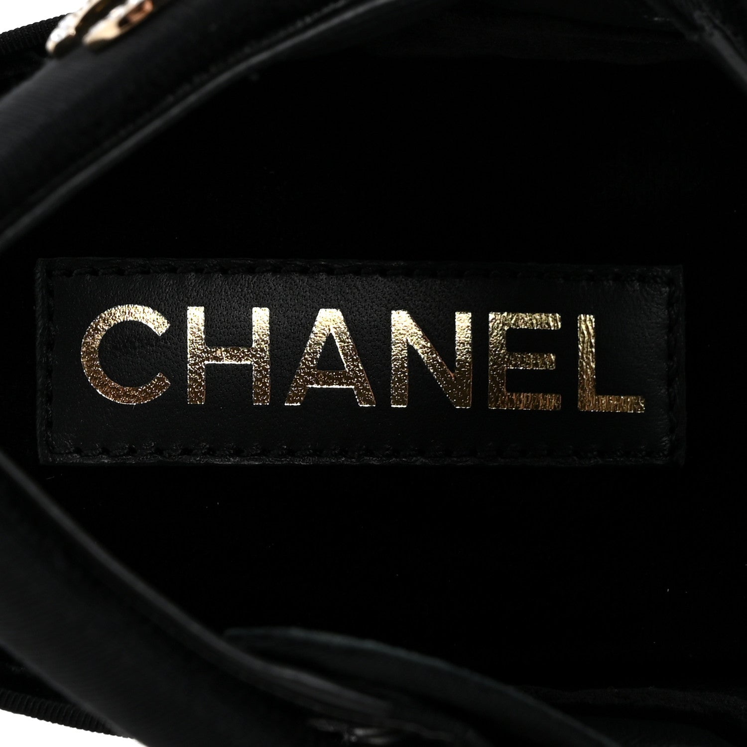 Grosgrain Crystal Logo Platform Sandals 38 Black