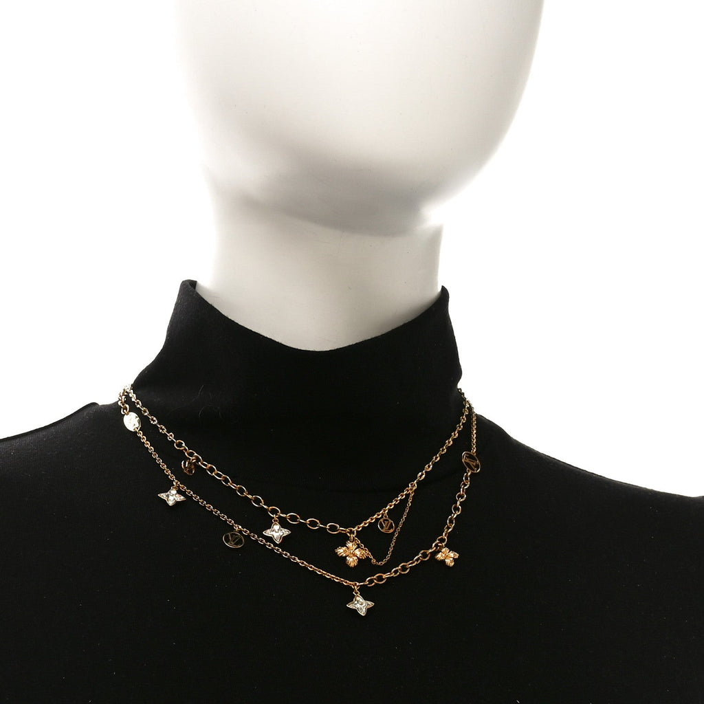 Metal Crystal Blooming Supple Necklace