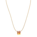 Gold Lacquered Cage d'H Pendant Necklace Rose Dragee