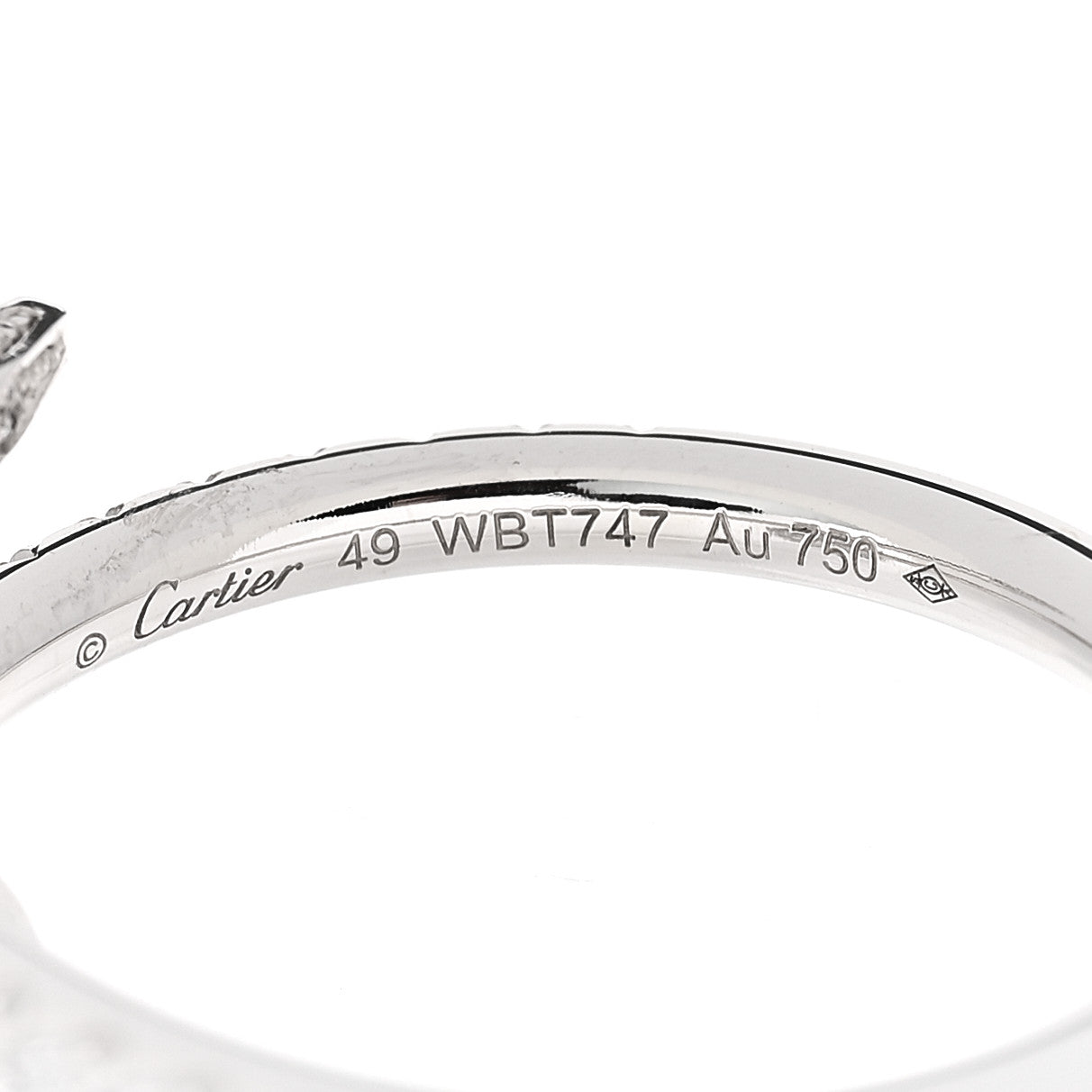 18K White Gold Diamond Juste Un Clou Paved Ring 49 5