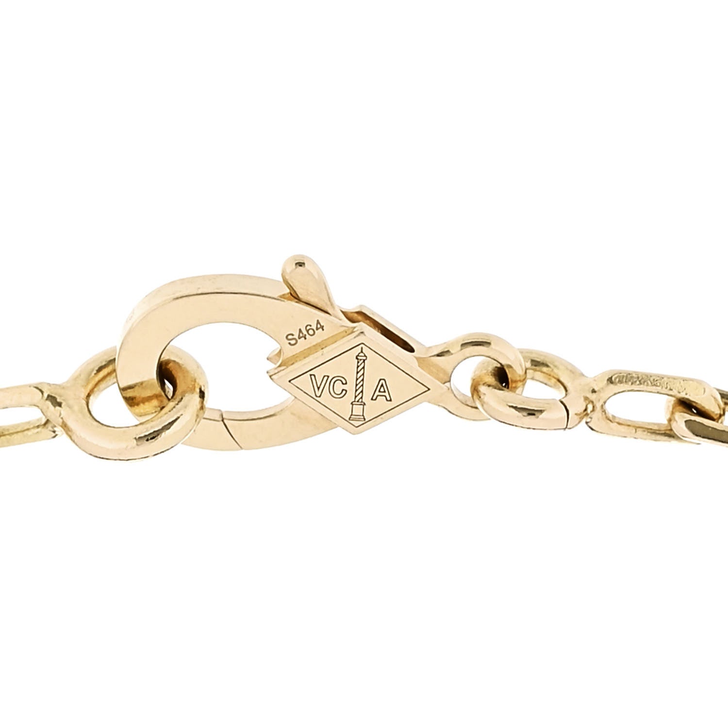 18K Yellow Gold Mother of Pearl 5 Motifs Vintage Alhambra Bracelet